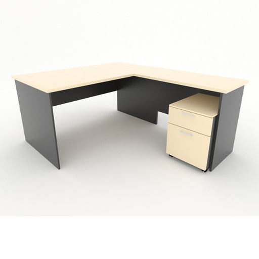 Access Office Executive Desk 150cm + Right Sidereturn 100cm wide With